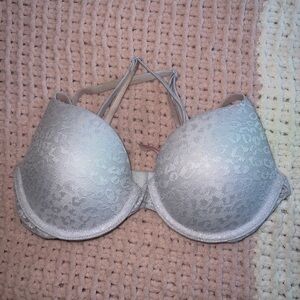 PINK Victoria's Secret Light Gray Lace Bra